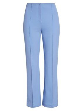 Veronica Beard Jaya Women's Pintuck Stretch Crop Flare Pants Hydrangea Size 4